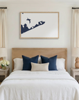 Montauk matte map art in bedroom setting