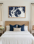 Mount Desert matte map art in bedroom setting