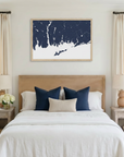 Mystic matte map art in bedroom setting