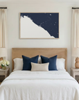 Newport Beach canvas map art in bedroom setting