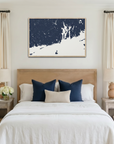 Newport canvas map art in bedroom setting