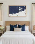 Newport matte map art in bedroom setting