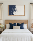 Outer Banks matte map art in bedroom setting