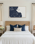 Plymouth canvas map art in bedroom setting