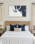 Sanibel matte map art in bedroom setting