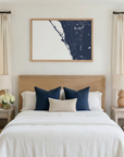 Siesta Key matte map art in bedroom setting