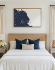 South Shore Massachusetts canvas map art in bedroom setting