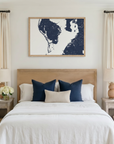 St. Petersburg matte map art in bedroom setting