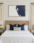 Tampa Bay / Sarasota matte map art in bedroom setting