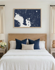 Tampa matte map art in bedroom setting