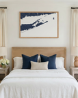 The Hamptons matte map art in bedroom setting