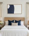 The Palm Beaches matte map art in bedroom setting