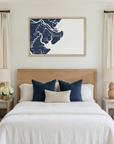 Tybee Island matte map art in bedroom setting