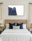 Virginia Beach matte map art in bedroom setting