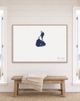 Block Island canvas map — window-scene interior