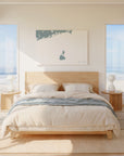 Block Island soft blue horizontal wrapped canvas map in the ratio 3:2 hand mockup