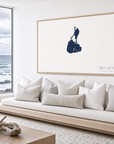Block Island canvas map — sea-view bench interior