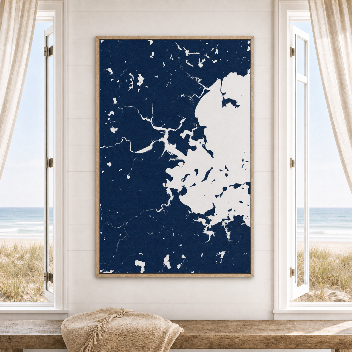 Boston canvas map — window-scene interior