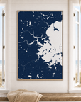 Boston canvas map — window-scene interior