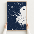 Boston canvas map — hands holding the canvas in an oak frame