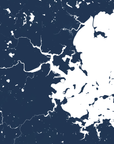 Boston Coastal Map — Fine Art Print Vertical, navy, No Frame, 8x10