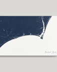 Brunswick Islands Coastal Map — Canvas Horizontal, navy, No Frame