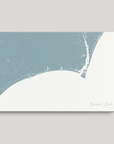 Brunswick Islands Coastal Map — Canvas Horizontal, soft-blue, No Frame