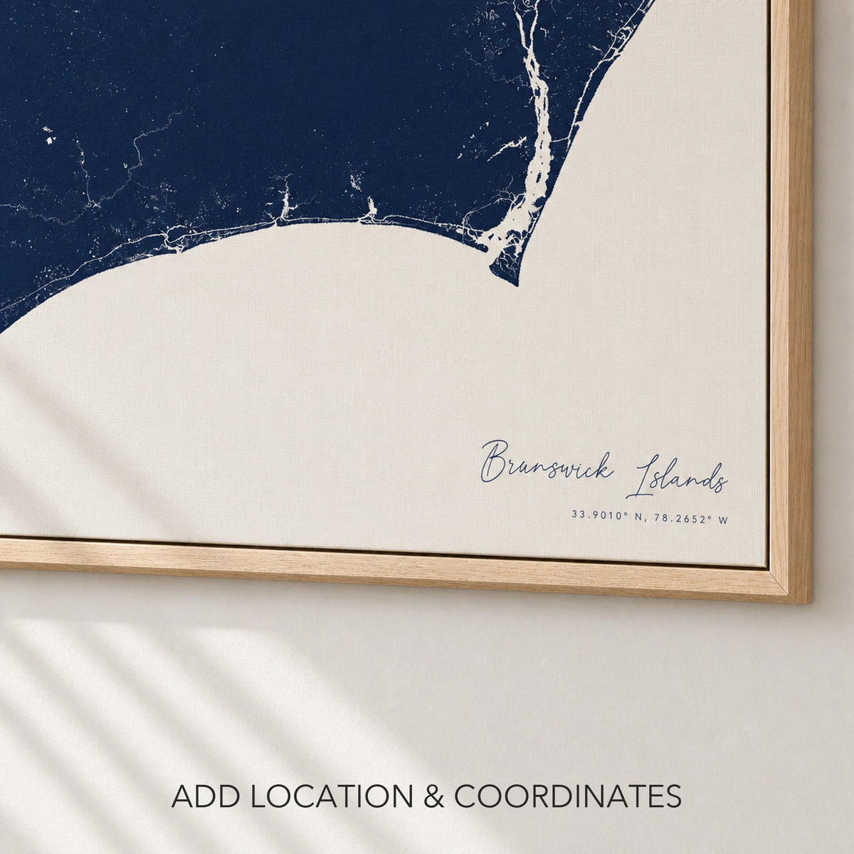 Brunswick Islands canvas map — location and coordinates customization