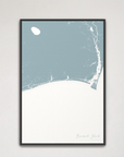 Brunswick Islands Coastal Map — Canvas Vertical, soft-blue, Black Frame