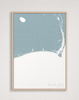 Brunswick Islands Coastal Map — Canvas Vertical — soft-blue, Light Wood