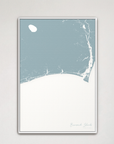 Brunswick Islands Coastal Map — Canvas Vertical, soft-blue, White Frame