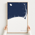 Brunswick Islands canvas map — hands holding the canvas in an oak frame