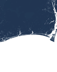 Brunswick Islands Coastal Map — Fine Art Print Horizontal, navy, No Frame, 10x8