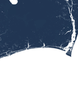 Brunswick Islands Coastal Map — Fine Art Print Vertical, navy, No Frame, 8x10