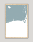 Brunswick Islands Coastal Map — Fine Art Print Vertical, soft-blue, Oak, 8x10