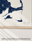 Cape Cod canvas map — location and coordinates customization