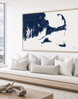 Cape Cod canvas map — sea-view bench interior