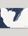 Cape May Coastal Map — Canvas Horizontal, navy, No Frame