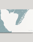 Cape May Coastal Map — Canvas Horizontal, soft-blue, No Frame