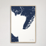 Cape May Coastal Map — Canvas Vertical, navy, Natural Oak