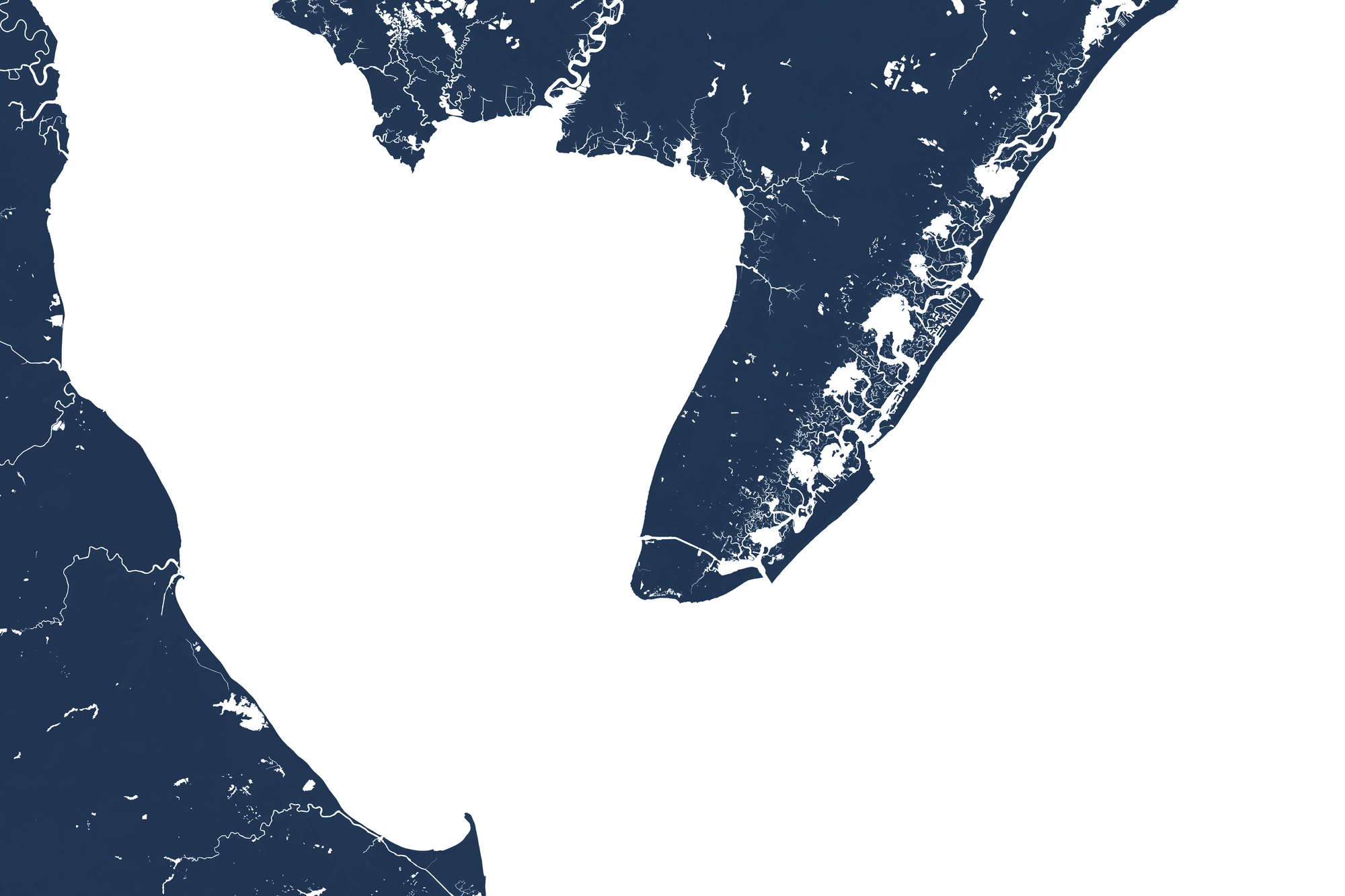 Cape May Coastal Map — Fine Art Print Horizontal, navy, No Frame, 10x8