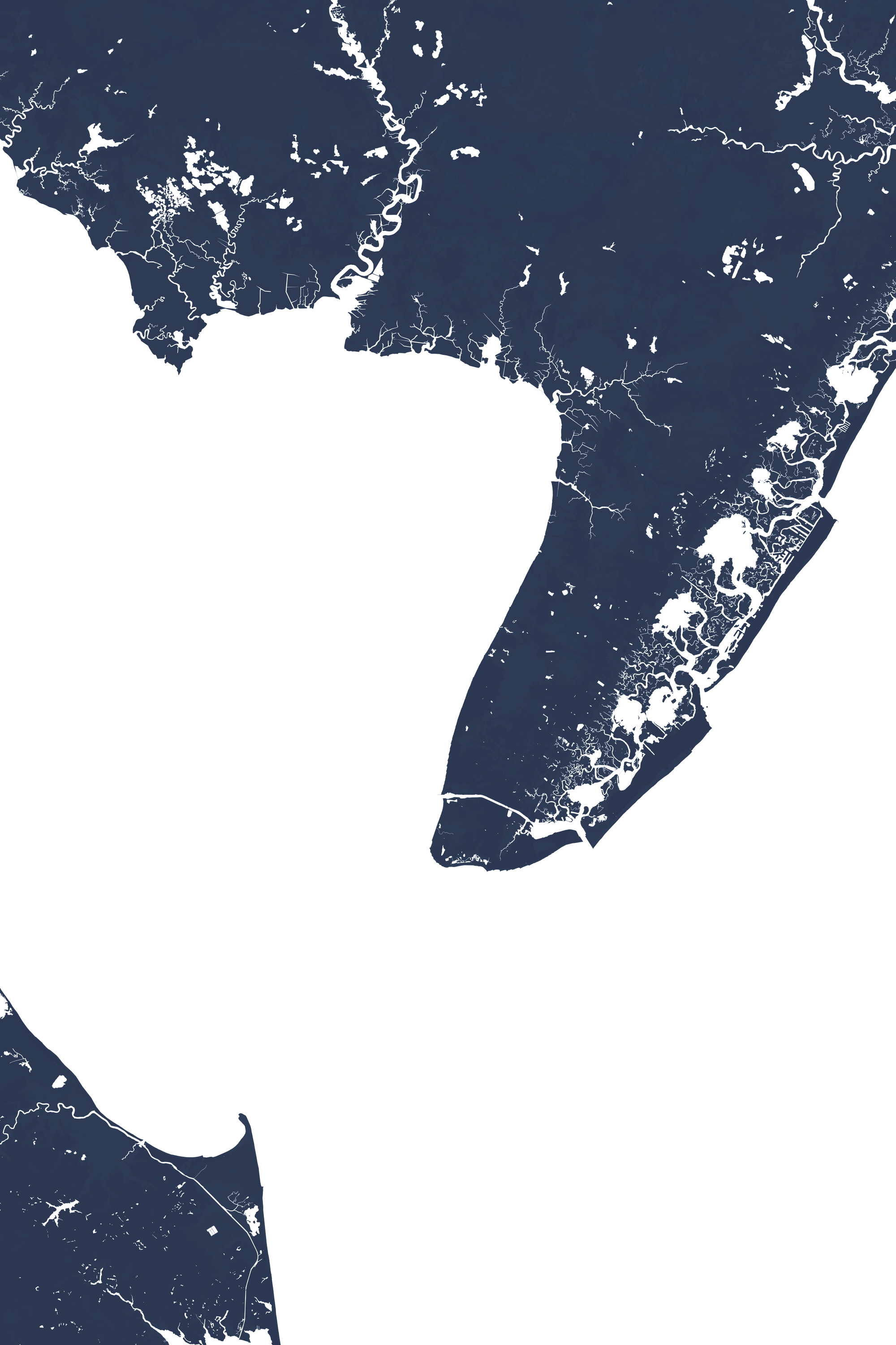 Cape May Coastal Map — Fine Art Print Vertical, navy, No Frame, 8x10