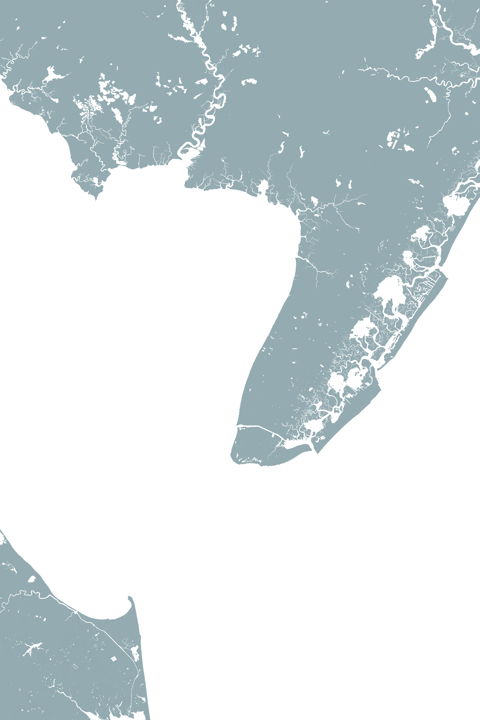 Cape May Coastal Map — Fine Art Print Vertical, soft-blue, No Frame, 8x10