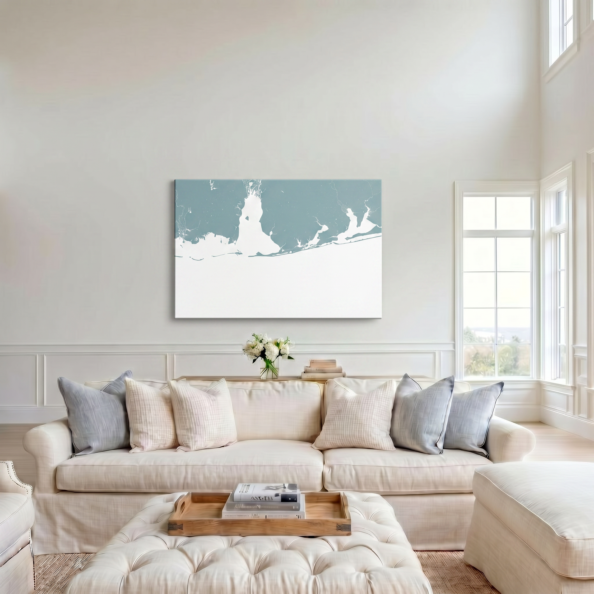 Alabama Gulf Coast canvas map art in cathedral setting