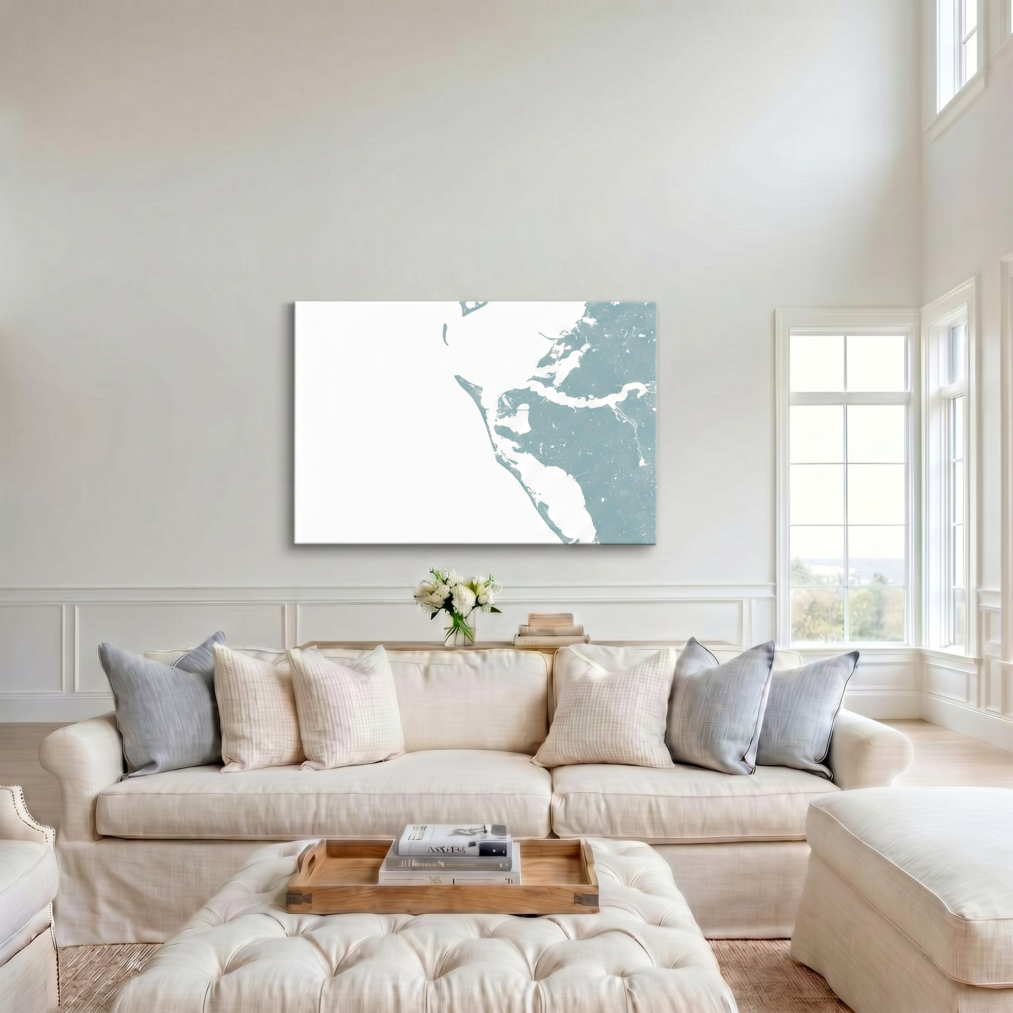Anna Maria Island canvas map art in cathedral setting