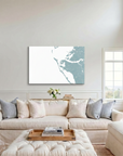 Anna Maria Island canvas map art in cathedral setting