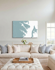 Annapolis canvas map art in cathedral setting