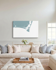 Bald Head Island canvas map art in cathedral setting