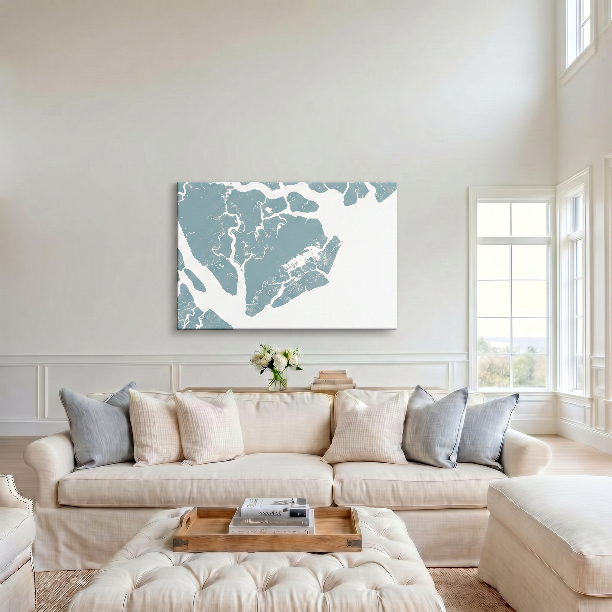 Beaufort / Sea Islands canvas map art in cathedral setting