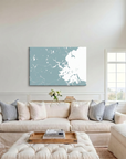 Boston canvas map art in cathedral setting
